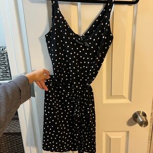 ASOS Design Mini Dress Black White Polka Dot Size 4 (small)